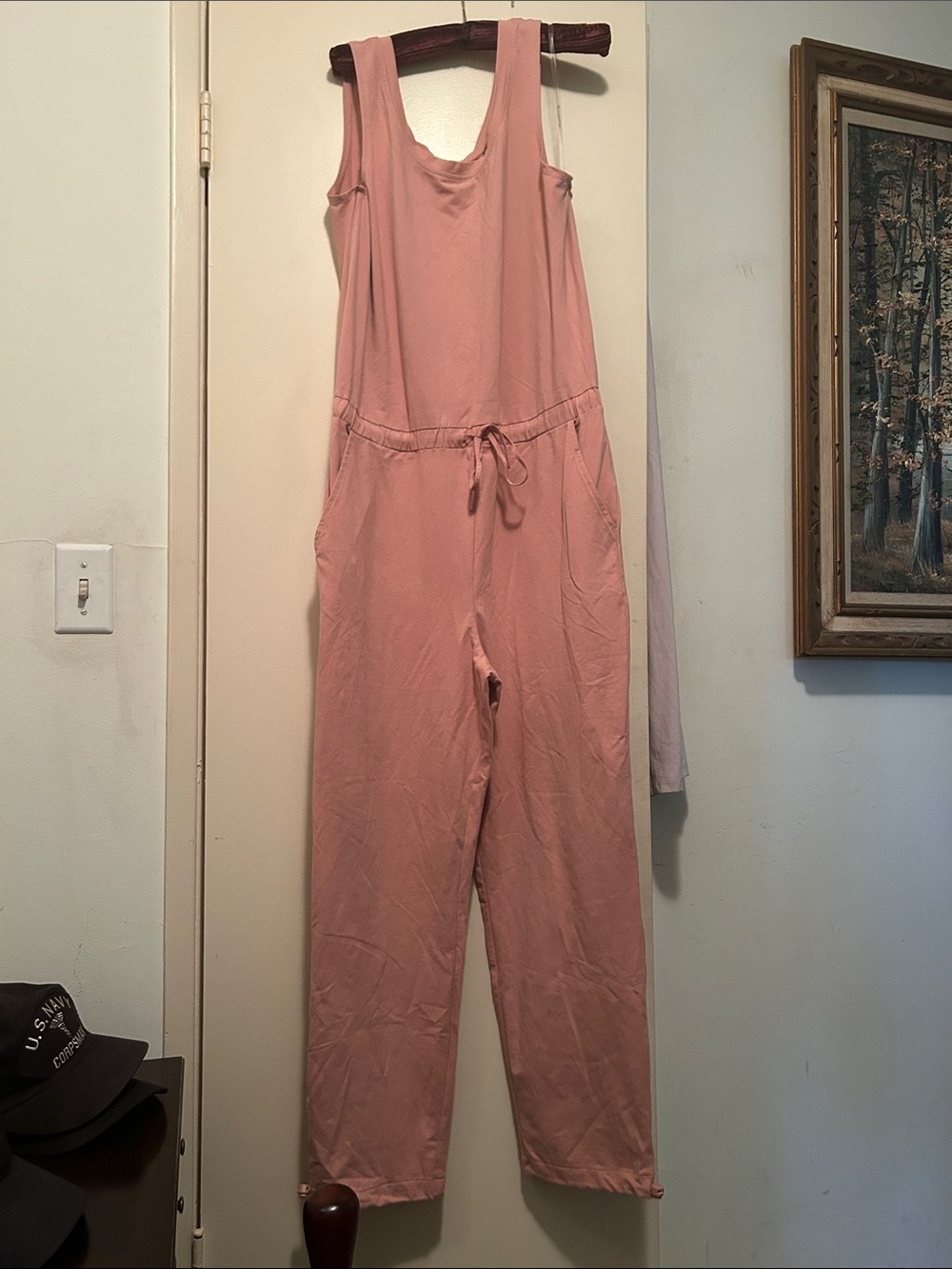 Andrew Marc Women's Sleeveless Drawstring Jumpsuit - Dusty Rose
